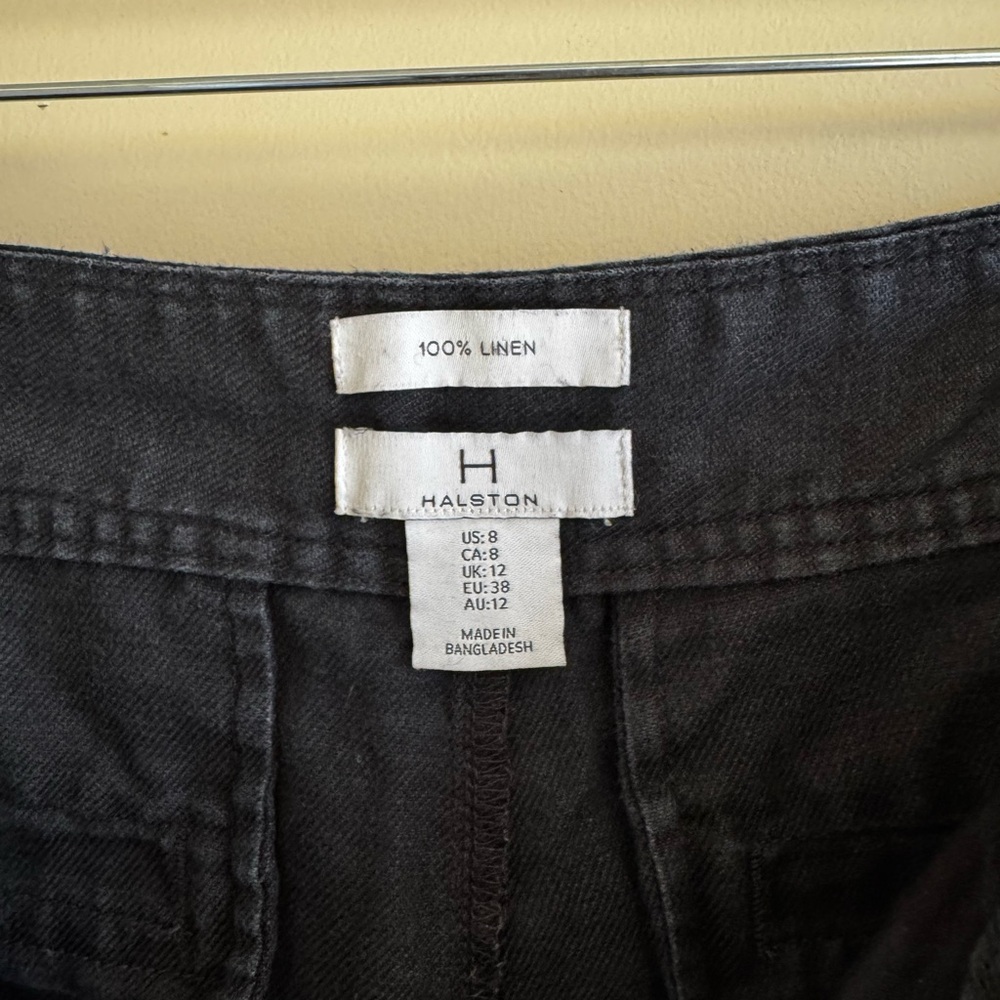 Halston Heritage Charcoal Linen Trousers - Picture 4 of 7
